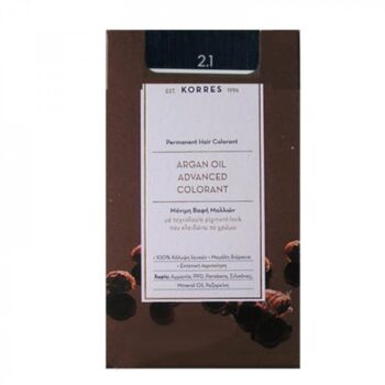 Korres Argan Oil Advanced Colorant 50ml Permanent Hair Colorant 2.1 Blue Black