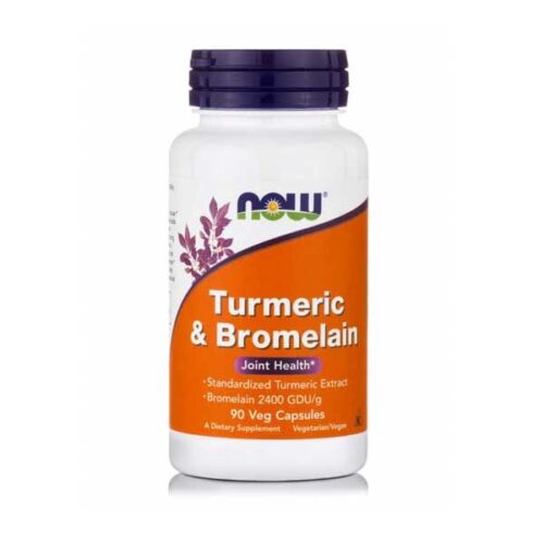 Now Turmeric & Bromelain 2400GDU/g 90 Veg Caps
