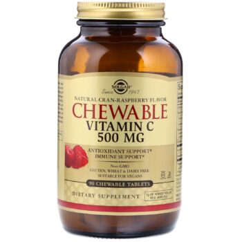 Solgar Vitamin C Chewable Cranberry Flavor, 90 Tablets