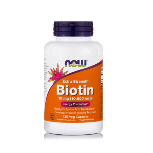 Now Biotin 10mg (10,000 mcg)Extra Strength 120 Veg Caps