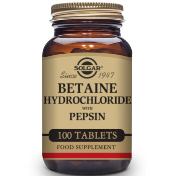 Solgar Betaine Hydrochloride with Pepsin, 100 Tablets