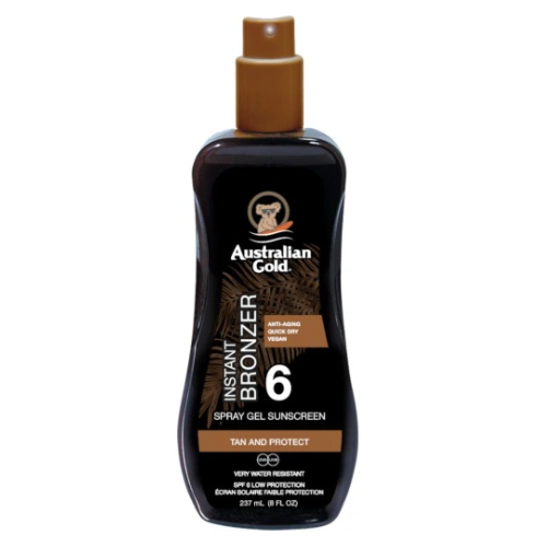Australian Gold Instant Bronzer SPF 6 Spray Gel Sunscreen, 237 ml